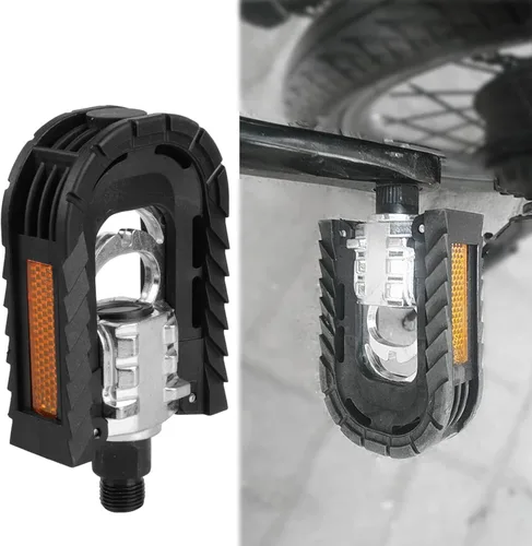Miniatura 3 de Yosoo Health Gear 1 par de pedales de bicicleta plegables de metal, pedales de bicicleta plegables negros, pedales de bicicleta antideslizantes