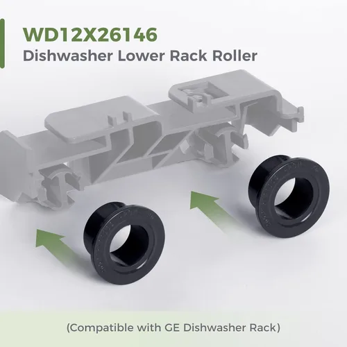 Miniatura 2 de Paquete de 2 ruedas para lavavajillas WD12X26146, estante inferior compatible con GE, rodillo inferior WD12X10435 265D1512P002 AP6989036 4959000