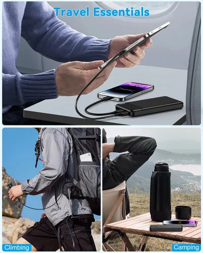 Miniatura 4 de AsperX Cargador portátil de salida USB C de 10000 mAh, carga rápida, batería externa para iPhone, Samsung, Google LG y chaleco térmico