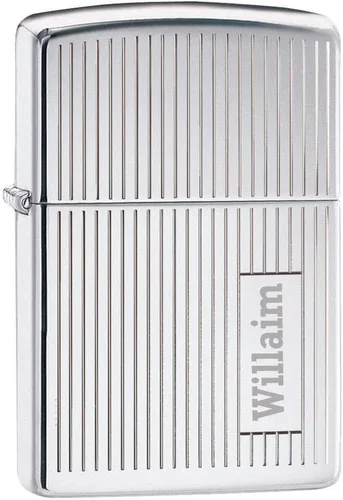 Personalizado El Diseño Rayado de Alta Pulido Cromo ZIPPO Encendido - Grabado Gratuito - Regalo para Navidad, Halloween y Día de San Valentín