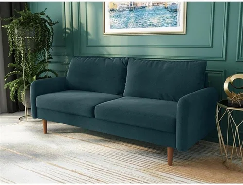 Miniatura 4 de Sofá de salón de terciopelo Aurora en azul prusiano