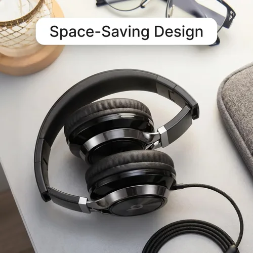 Miniatura 6 de Artix CL750 audífonos plegables con aislamiento de sonido, supraaurales, con cable, con micrófono y control de volumen, audífonos estéreo