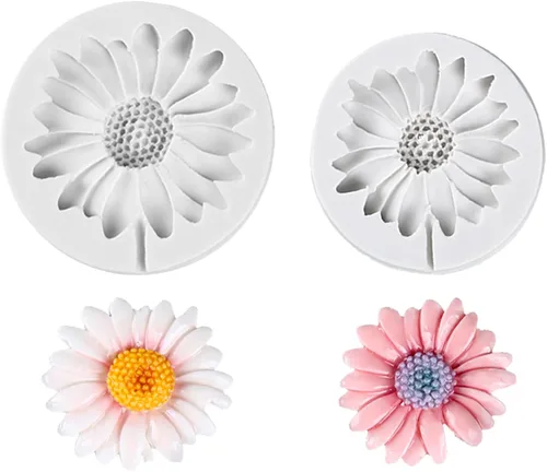 KALAIEN Molde de silicona de flores de crisantemo para decoración de pasteles de fondant, chocolate, azúcar, decoración de pasteles de caramelo,