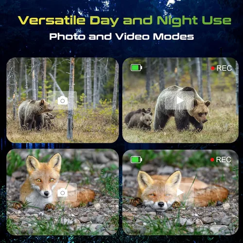 Miniatura 5 de Grey Bear Gafas de visión nocturna, prismáticos infrarrojos 9X, IP54 para observación de vida silvestre, camping, senderismo, seguridad, rango