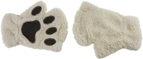 Miniatura 16 de Guantes de garra para disfraz de Halloween, medio dedo, lobo, oso, gato, guantes, guantes de piel sintética para mascarada, cosplay, utilería de mano