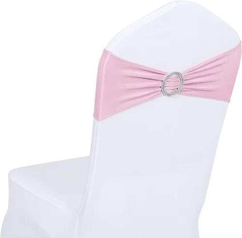 Miniatura 12 de Obstal 10 cintas elásticas de elastano para sillas de recepción de boda, bandas elásticas universales para silla con hebilla deslizante