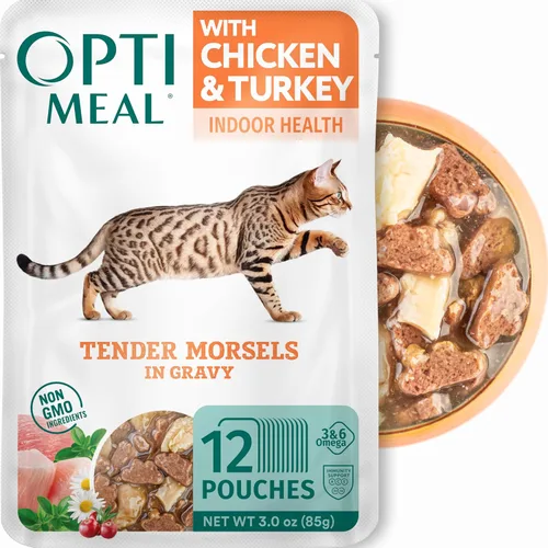 Miniatura 9 de Optimeal Comida húmeda para gatos sin grano en sobres – Carne de res y conejo en salsa sabrosa, alto contenido en proteínas y tiernos trozos ricos