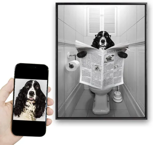 Miniatura 56 de Fotos personalizadas de mascotas en lienzo para pared Arte de baño personalizado Lindo perro gato en bañera Impresiones, divertidos animales Foto