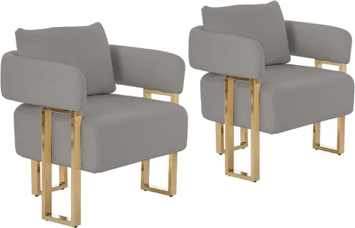 Miniatura 17 de YITAI Sofá Loveseat Moderno Sillas de Acento sin Ruedas, Sillas Laterales para Sala de Estar con Patas de Metal Dorado, Sillones de Lectura
