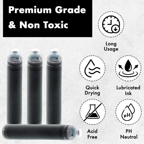 Miniatura 3 de Pen Savings Cartuchos de tinta para pluma estilográfica, paquete de 24, tamaño estándar internacional, longitud 1.5 pulgadas, diámetro de 0.102 in