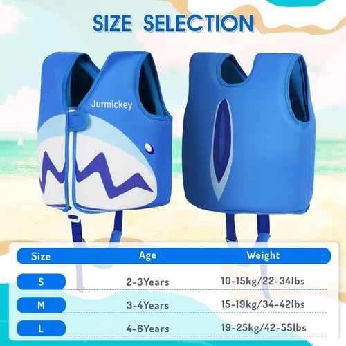 Miniatura 6 de Chaleco de natación para niños pequeños, chaleco de natación para niños y niñas con correas de seguridad ajustables, diseño moderno flotadores