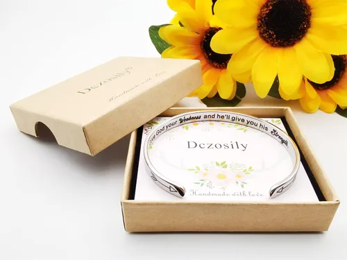 Miniatura 384 de Pulseras inspiradoras para mujer, joyería de acero inoxidable, con refranes, pulsera motivacional con mensaje oculto, pulseras grabadas para mejor