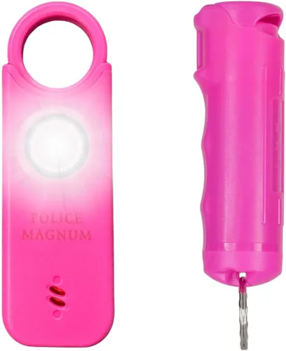 Miniatura 11 de Police Magnum Alarma de seguridad personal y spray de pimienta Combo de autodefensa para mujeres, sirena ruidosa de 135 db con luz y máxima fuerza