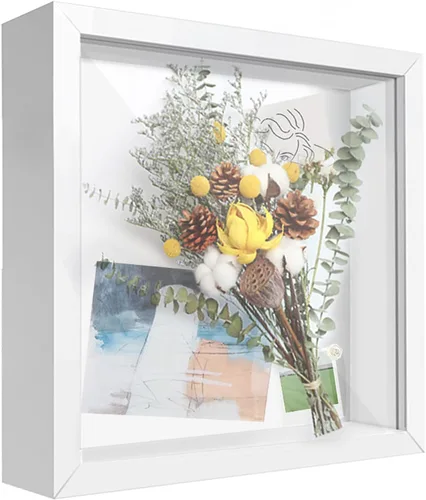 Miniatura 19 de Caja expositora de 8 x 8 pulgadas con calcomanías de letras, vitrina para recuerdos, artículos de bebé, recuerdos de boda, manualidades, boletos