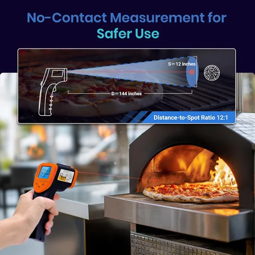 Miniatura 6 de Etekcity Termómetro infrarrojo láser pistola de temperatura 1080, -58°F ~ 1130°F para carne, comida, dulces, pizza, horno, pistola de calor