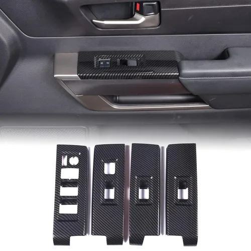 Miniatura 13 de Aunginsy Cubierta de Panel de Moldura de Botón de Elevación de Vidrio para Puerta de Automóvil Compatible con Toyota Tundra/Sequoia 2022-2025