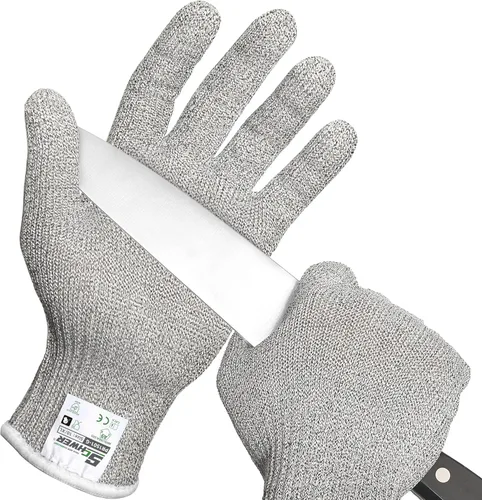 Miniatura 12 de Guantes Schwer SlicePro ultraduraderos resistentes a cortes ANSI A9 PR1501, guante de corte reforzado 10X de grado alimenticio, guantes de mandolina