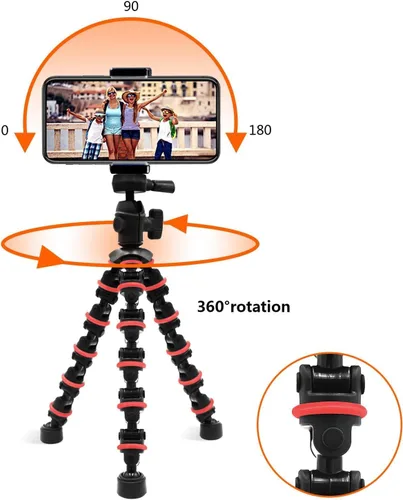 Miniatura 2 de Trípode para Teléfono, Trípode Pulpo Linkcool con Soporte de Montaje para Teléfono con Control Remoto Inalámbrico, Usar como Trípode para iPhone