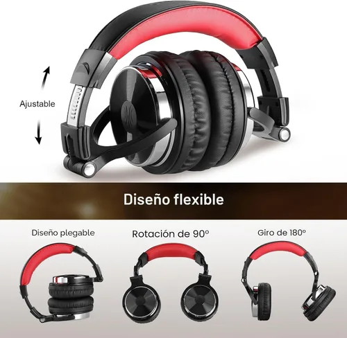 Miniatura 8 de OneOdio - Auriculares con cable de diadema para estudio y mezcla de DJ, auriculares estéreo con controladores de neodimio de 50 mm y conector de 1/4