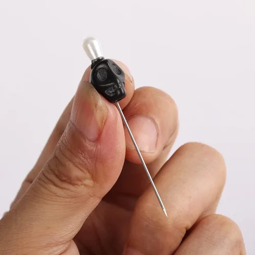 Miniatura 3 de BLESSUME 7pcs Candle Magick Ritual Pins Skull Top (negro)