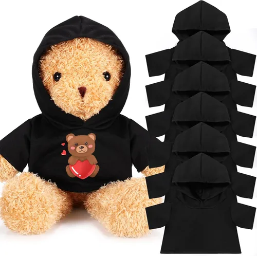 6 piezas de ropa de oso de peluche, camiseta de sublimación de oso de peluche, camisetas clásicas de oso de peluche, camisetas con capucha de 14 a