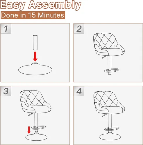 Miniatura 10 de Magshion Juego de 2 taburetes de bar, taburetes de bar giratorios de altura de mostrador, moderna silla de isla con respaldo y reposapiés para Gris
