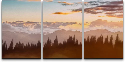 Miniatura 87 de wall26 Lienzo enmarcado para pared, juego de arte rojo, verde y amarillo, bosque de montaña otoñal, naturaleza, desierto, fotografía, realismo