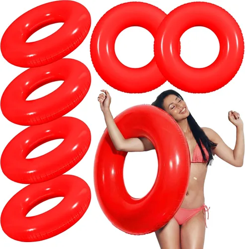 Miniatura 9 de JellyArch 6 piezas de flotadores inflables para piscina de 28 pulgadas, tubo de natación a granel para adultos, flotadores de piscina