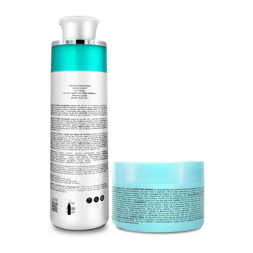 Miniatura 2 de Let Me Be Proteína suavizante de 16.9 fl oz y máscara Biorestore 8.82 oz - Kit de reparación y alisado de cabello en un solo paso - Sistema