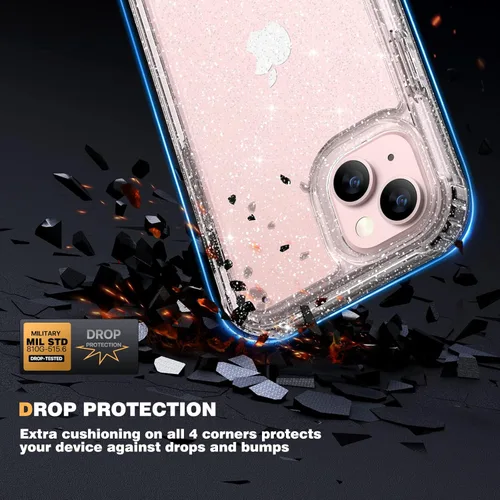 Miniatura 3 de Diaclara Diseñada para iPhone 13, cuerpo completo, resistente con protector de pantalla integrado sensible al tacto, antiarañazos, funda de TPU