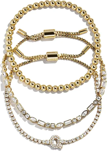 Miniatura 46 de BaubleBar Juego de pulsera Pisa para mujer, tres pulseras de cuentas chapadas en oro, joyería de moda, regalo de moda