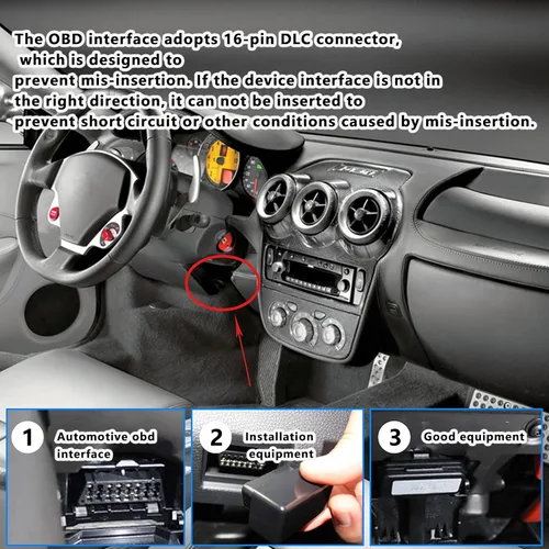 Miniatura 5 de XMSJSIY Cable de extensión de conector hembra OBD2 de 16 pines, arnés fijo OBD2 ensamblado, cables de puerto de salpicadero, conexión E-Car