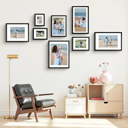 Miniatura 6 de Golden State Art, Portarretratos de 8 x 10 pulgadas con paspartú para fotos de 5 x 7 pulgadas - Vidrio de alta definición para montaje en pared o 1
