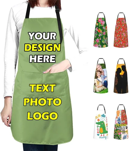 Miniatura 37 de Delantales impermeables personalizados para diseñar tu propia imagen, logotipo, texto, añadir fotos, delantal para cocinar hornear, 33 x 27.5