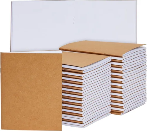 Cuadernos de papel estraza (paquete de 48 unidades), anotadores en blanco a granel, diarios de bolsillo para niños, el aula (4.25 x 5.5 pulgadas)
