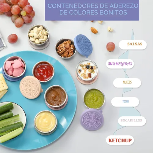Miniatura 3 de VITEVER [Paquete de 6] Recipientes para Aderezo de Ensalada Para Llevar, 1.6 oz Recipientes Pequeños de Condimentos con Tapas, Tazas de Salsa