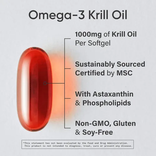Miniatura 2 de Sports Research® Aceite de Krill Omega-3 de 1000 mg (doble fuerza) – Superba Krill antártico puro con colina, fosfolípidos y astaxantina