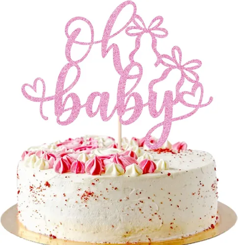 Miniatura 24 de Decoración de bienvenida para tartas de bebé niña, baby shower, baby shower, recién nacida, espectáculo de género para niña, decoración de fiesta