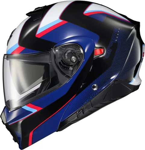 Miniatura 13 de ScorpionEXO GT930 - Casco integral de motocicleta Transformer para adultos con bolsillos para altavoces con Bluetooth, aprobado por DOT y ECE, Negro