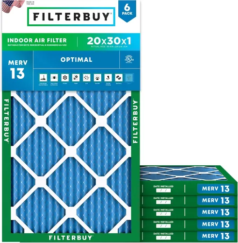 Miniatura 29 de Filterbuy Filtro de aire MERV 13 de 8 x 14 x 1 pulgadas para defensa óptima contra el humo y la alergia (paquete de 6), repuesto de filtros