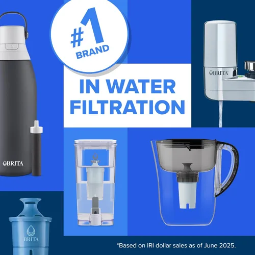 Miniatura 10 de Brita Filtro de agua Plus, sin BPA, filtro de repuesto de alta densidad para jarras y dispensadores, reduce 2 contaminantes*, dura dos meses o 40