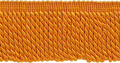 DÉCOPRO 6,4 cm de franja decorativa con flecos de lingotes (estilo #EF25) Naranja Caliente #187 (Naranja Brillante) Paquete de 5 yardas (15 pies/4,5