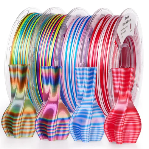 Miniatura 33 de AMOLEN Paquete de filamento PLA de seda para impresora 3D de 4.4 lbs, paquete de ácido poliláctico de doble color de 0.069 in, filamento PLA
