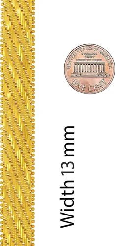 Miniatura 6 de LIFETIME JEWELRY Pulsera de tejido de cesta plana vintage chapada en oro real de 24 quilates para mujeres y hombres (0.276 in y 0.512 in)
