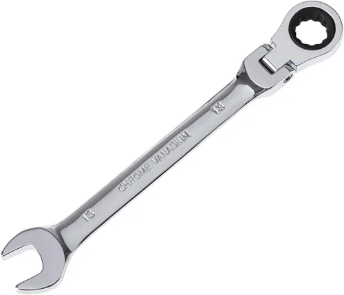 Miniatura 8 de 17mm Llave de Trinquete Métrica con Cabeza Flexible de 12 Puntas, Llave Combinada de Engranajes de 72 Dientes de Cromo Vanadio