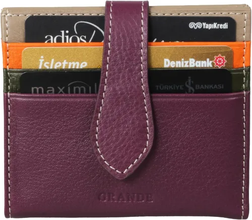 Miniatura 78 de Grande -3803 Cartera unisex, Azul (Iced Blue), Cartera delgada de cuero con cierre a presión pequeño