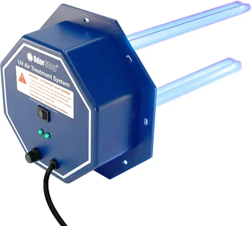 Purificador de aire OdorStop OS7212PRO UV con sensor de flujo de aire de ahorro de energía y bombillas de 12 pulgadas