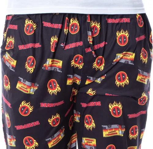 Miniatura 3 de Marvel Mens' Deadpool Chimichangas Food Truck Icon Sleep Pajama Pants