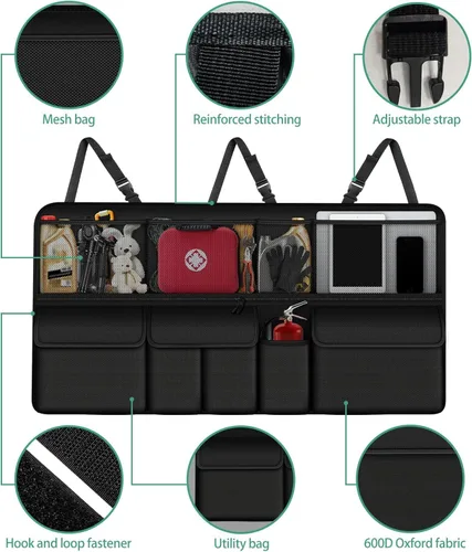 Miniatura 2 de Organizador colgante para maletero de automóvil, apto para Toyota RAV4, plegable, de gran capacidad, 41.3 x 20 pulgadas, organizador de maletero