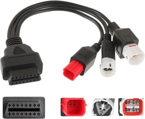 Cable adaptador de diagnóstico 3 en 1 OBD2 3 pin+4 pines+6 pines a 16 pines múltiples seleccione conector de diagnóstico apto para Yamaha Kline